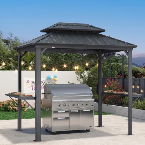 PURPLE LEAF 6x8 Hardtop Grill Gazebo Review: Double-Tier Aluminum Shelter image 25