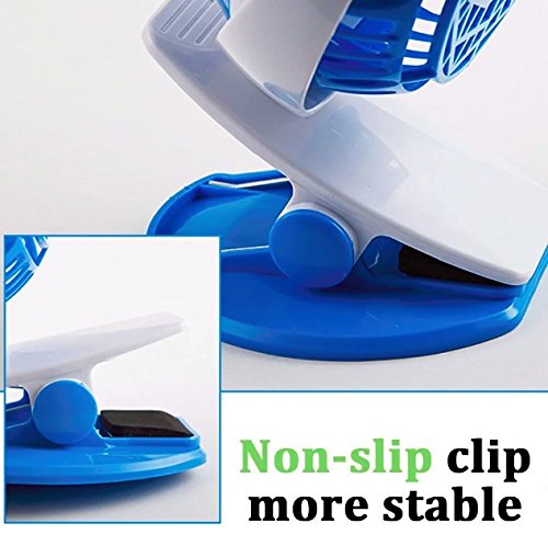 Clip on Fan - Baby Stroller Fan - Use This Small Personal Adjustable Portable Mini Fan Anywhere - Car Seat Fans - Bed Fan - Desk Fan - Accessories for Office - Thumbnail 3