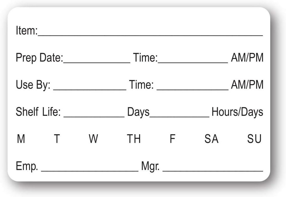 SBLABELS Restaurant Quality Shelf Life/Use by Removable Labels / 2" x 3" Label (Roll of 500): Home & Kitchen