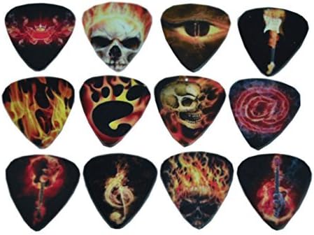 Guitar Picks 0.71mm 2-side Color Printing Horror Flames, 100 Pcs