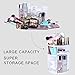 EMOCCI Makeup Organizer 360 Rotating Cosmetics Storage Box DIY Adjustable Large Capacity Make Up Display Case Vanity Countertop Holder for Creams Jewelry Lipsticks Brushes Bathroom Accessories (White)