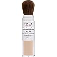 DERMA E Mineral Sunscreen for Face, SPF 30 Brush On Sun Protection Mineral Powder Sunscreen, 0.16 Oz, Mattifying Zinc Oxide & Ceramides, Sets Makeup, Controls Oil, Translucent Finish, All Skin Tones