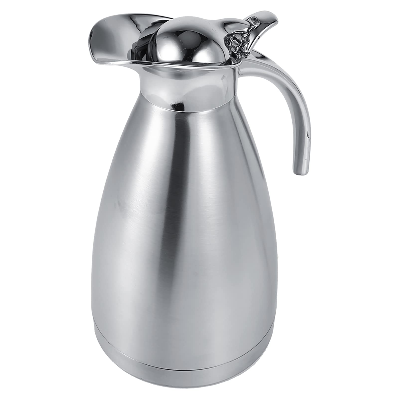 Yosoo Stainless Steel Coffee Pot Double Wall Vacuum Insulated Thermos Jug Hot Water Bottle Pitcher Beverage Dispenser with Press Button 1.5L/2L (1.5L, Silver)