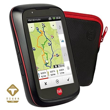Falk Fahrrad GPS Navigationsgerät Tiger, 3,5 kapazitives Display, 25 bis 31 Europäische Länder, Trackaufzeichnung, Rundkursfu