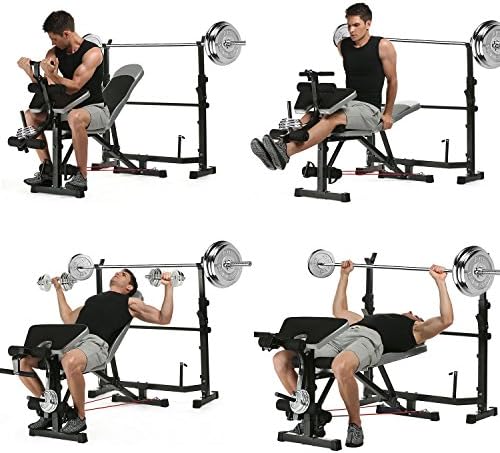 Tomasa Olympic Weight Bench Adjustable Foldable Multi-Functional Weight Bench Set for Indoor Exercise