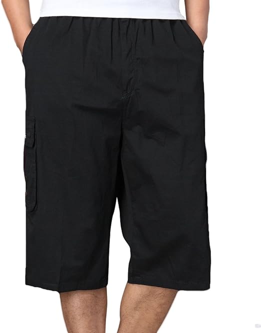 Liveinu Men's Casual Cargo Shorts Elastic Waist Short Big and Tall | Amazon.com