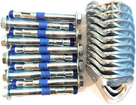 Fixe Plated Steel 3/8" Bolt Hanger & Powers 5 Piece Bolt - 3" Combo - 10 Pack