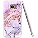 Galaxy S7 Edge Case, JAHOLAN Purple Marble Design Slim Flexible Clear Bumper TPU Soft Case Rubber Silicone Skin Cover for Samsung Galaxy S7 Edge