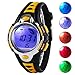 Kid Watch Multi Function Digital LED Sport 50M Waterproof Electronic Digital Outdoor Watches Alarm for Boy Girl Children Gift (yellow)