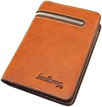 IU COMP Baellerry Men's Vintage Bifold Middle-long Vertical Wallet Light Coffee