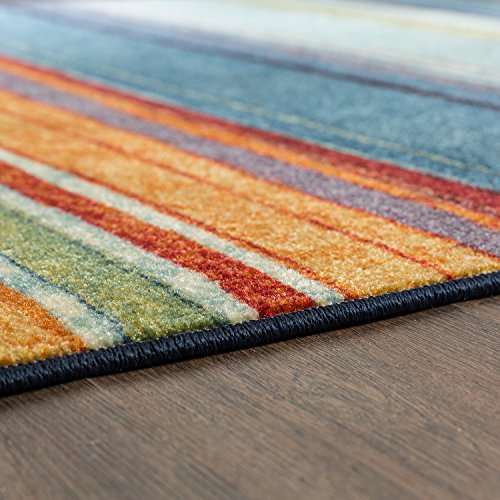 Mohawk Home New Wave Rainbow Striped Printed Area Rug, 5'x8