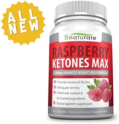 Bnaturale Raspberry Ketones Max- Advanced 1200mg Weight Loss Formula and Appetite Suppressant - 100% Pure Natural Fat Burner- 60 Veggie Capsules