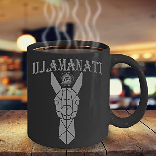 SAYOMEN - Llama Coffee Mug - Funny Llama Mug - Funny Illumanati Mug - Gift for Animal Rescue Worker - Funny Gift for Animal Lover MUG 15oz