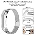 POY Metal Replacement Bands Compatible for Fitbit Alta and Fitbit Alta HR, Milanese Loop Stainless Steel Bracelet Smart Watch Strap with Unique Magnet Lock, Small Silver