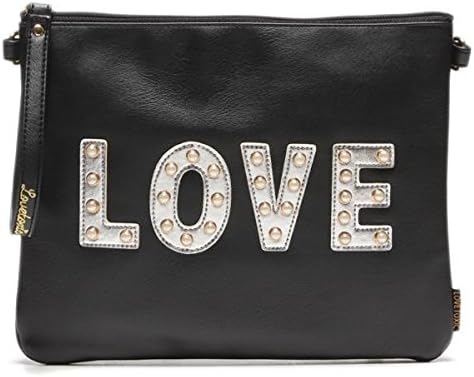 Amazon ニコラ掲載商品 パール調パーツロゴクラッチバッグ 黒 F シューズ バッグ