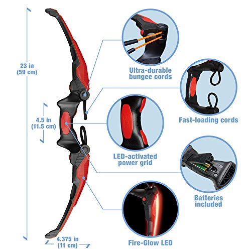 Zing Air Storm FireTek Bow Pack, 1 Red Light Up Firetek Bow and 4 Red