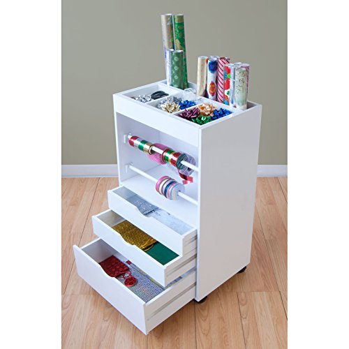 Studio Designs White Crafts and Hobby Wrapping Paper Organizers Cart