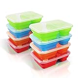 Premium Happy Lunch Boxes with Spoon and Fork - Food Containers  - Kids Adults - Set of 8