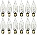STERL LIGHTING (Pack of 12) 60 Watt Clear Flame Shaped Incandescent Chandelier Light Bulb, Candelabra Base