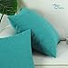 CaliTime Pack of 2 Throw Pillow Covers Cases for Couch Sofa Home Decoration High Class Faux Linen Solid Color 18 X 18 Inches Teal