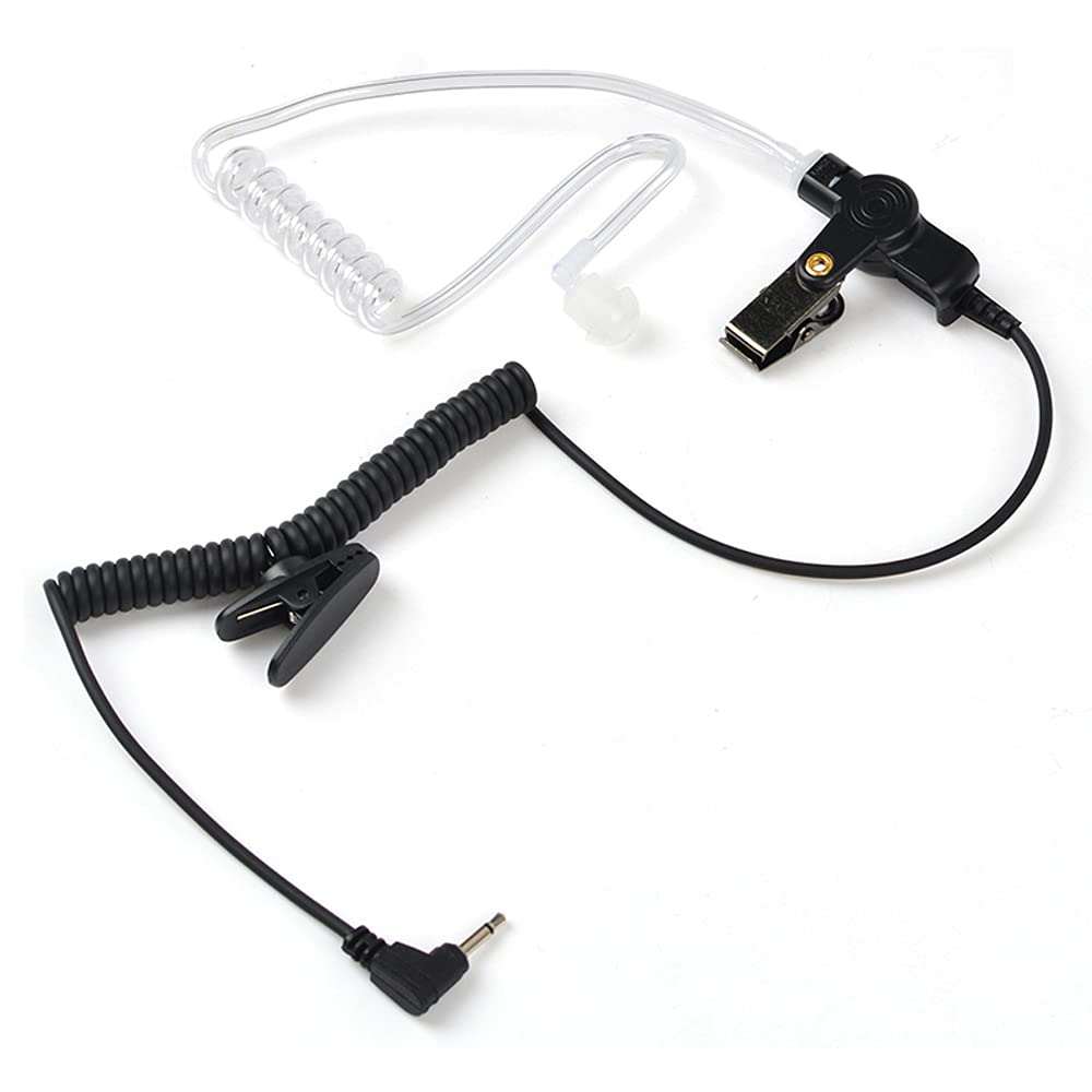 HYS 2.5mm 1 Pin Walkie Talkie Earpiece Listen Only Covert Air Acoustic Tube Security Headset for Two-Way Radios, Transceivers, and Radio Speaker Mics Jacks