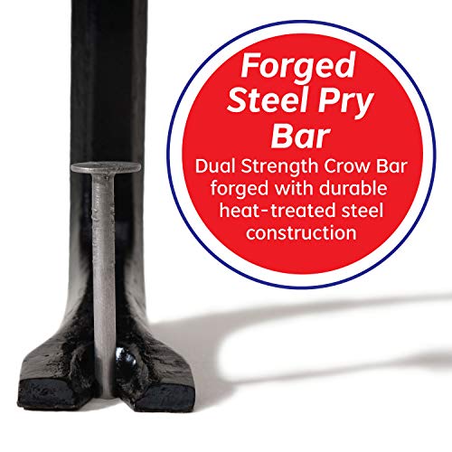 Bangerz Sunz Utility Pry Bar 15" Nail Puller Crow Bar with Forged Carbon Steel Construction