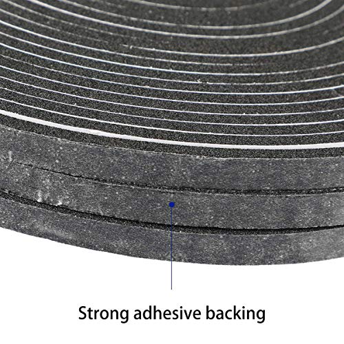 High Density Foam Tape Waterproof Sealing Strip CR Strips Neoprene Single-Sided Adhesive EVA Seal 1/2'' X 1/8'' X 16.7Ft