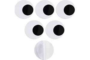 Cinvo 2.7 Inch Medium Googly Eyes Self Adhesive 7cm Big Wiggle Eyes Large Sticky Eyes for Party Halloween Decor Door Christmas Trees Cleaning Robot VR Goggles Classroom DIY Craft Projects (Pack of 6)