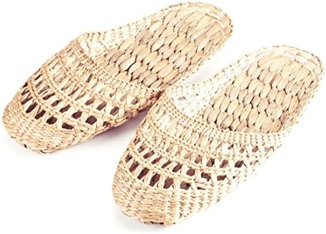 100% Natural Handmade Sandals/Slippers For Men and Ladies - Hand Woven Water Hyacinth - Crochet Style Large (L10.5" x 3.5" approx.)