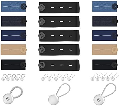 30-Pack Premium Waist Extender, Collar Extender and Maternity Extender Set - For Men, Women and Children - Unisex -For Pants, Shirts, Skirts, Jeans, Denim and Khakis - Adds 1/2" to 4" to Waist or Neck