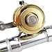 Elemart ActionEliters Portable Fishing Rod Pole and Reel Combo Set - Telescopic Pocket Fishing Pen Rod Pole + Reel Aluminum Alloy Fishing Line Soft Lures Baits Jig Hooks Firestarter Compass Whistle