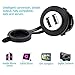 WINOMO Dual USB 4.2A 5V Socket Charger 12/24V Waterproof Power Outlet for Auto Car Motorcycle (Blue Light)