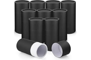 Yeanifeana 10Pcs 100ml Black Kraft Paperboard Tubes with Lids,Empty Round Cardboard Jars,Essential Oil Packaging Bottle,Kraft