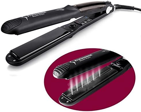 Cupecoy Design-Professional Wet/dry Steam Spray Hair Straightener, Argan oil infused Steam Styler Ceramic Tourmaline Flat Iron Vapor Heater Hair Straightening Iron with Anion Care and Locking Switch