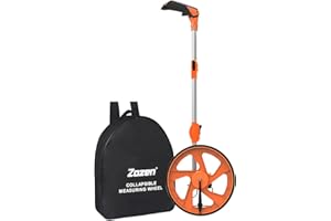 Zozen Distance Measuring Wheel, Measure Wheel in Feet and Inches, Collapsible/Mechanical/One Key to Reset/Kickstand to Keep Stand/Starting Point Arrow and Carrying Bag, Adapt to Various Roads.