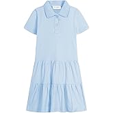 Mud Kingdom Little Girls Short Sleeve Polo Dress Pique Summer Ruffle Drop Waist