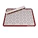 Simple Baker Premium Non-stick Silicone Baking Mat for Macarons - Half Sheet Size 36 cookie template - Bonus Digital Macaron Recipe Book (Red Staggered)