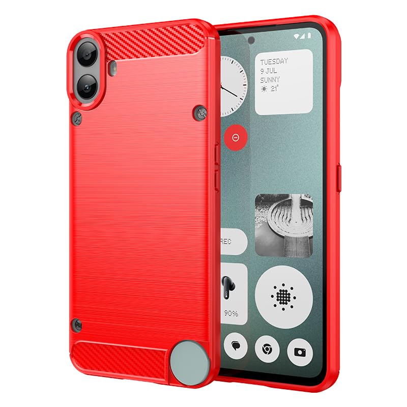 TingYR Case Compatible with Nothing CMF Phone 1, Ultra Slim Flexible TPU Shock Absorption, Anti-Scratch, Premium Flexible Rubber Cover, Cover Compatible with Nothing CMF Phone 1 Smartphone.(Red)