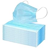 50 Pcs Disposable Face Masks,Disposable Surgical Mask Dust Breathable Earloop Antiviral Face Mask, Comfortable Medical Sanitary Surgical Mask Thick 3-Layer Masks (blue)
