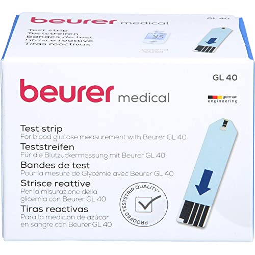 Beurer Strisce Reattive Misurazione Glicemia per GL 40, Confezione da 50