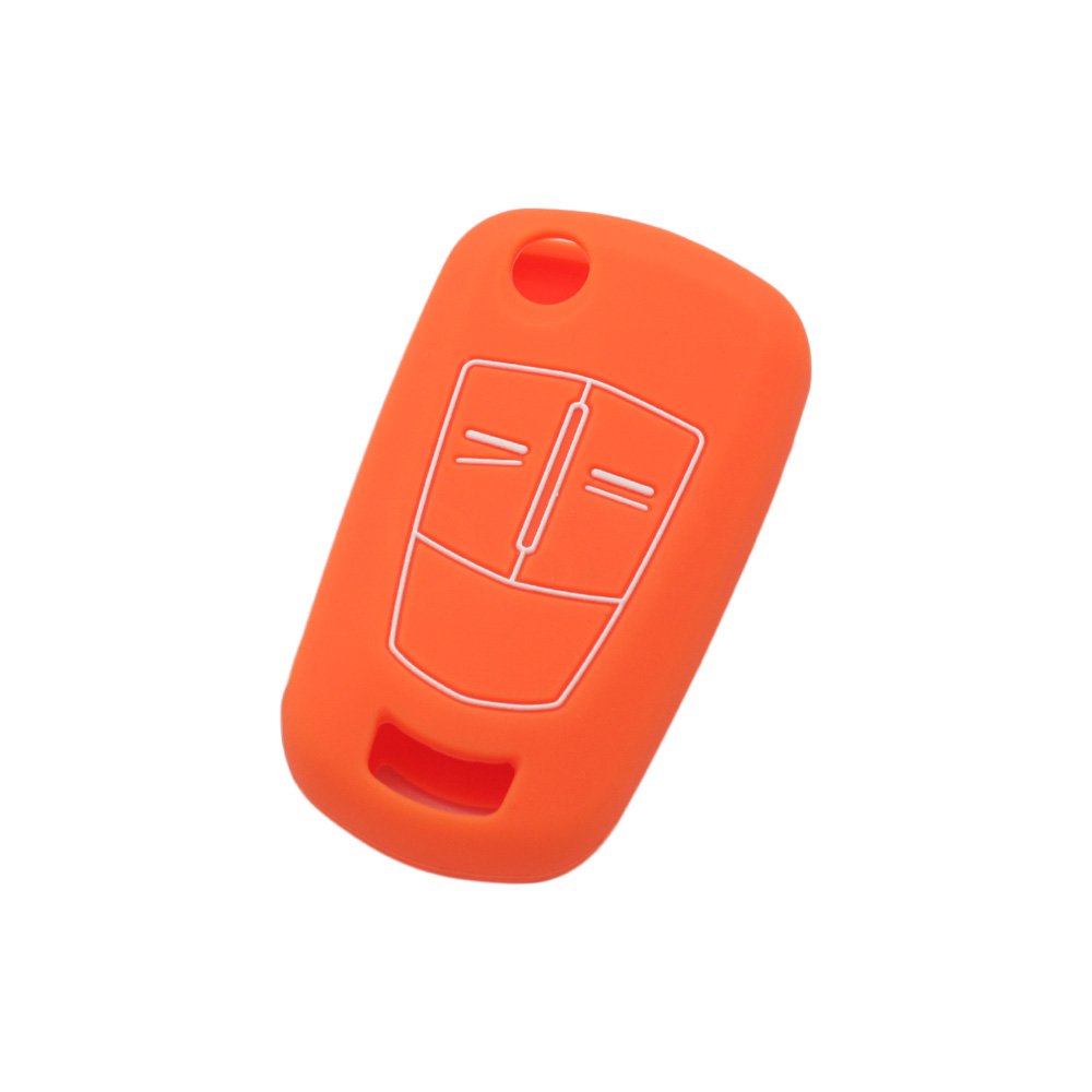 BROVACS Silicone Cover Protector Case Holder Skin Jacket Compatible with VAUXHALL OPEL 2 Button Flip Remote Key Fob CV2620 Orange