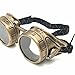 Steampunk Goggles Victorian Style Vintage Design in Antique Gold Tone,Dystopian Society Look (Clear)