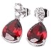 GULICX Bling Silver Tone Cubic Zirconia Pear Distinctive Engagement Party Dangle Earrings