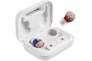 JINGHAO Hearing Aids for Seniors and Adults Rechargeable ITE Hearing Aid with Charging Case Hearing Aids with Volume Control