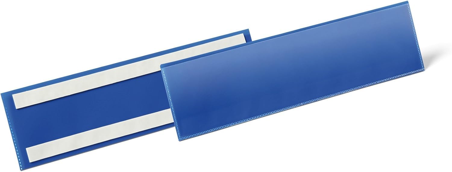 Durable 179607 1/3 A4 Landscape Adhesive Document Pouch - Dark Blue (Pack of 50)
