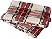 Amazon Brand – Pinzon 160-Gram Plaid Flannel Cotton Pillowcases, Set of 2, Standard, Cream / Red Plaid