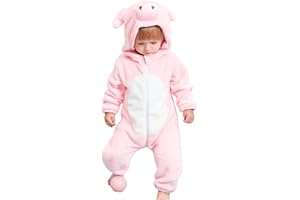 FHSFDZSW Unisex Baby Costume,Baby Flannel Animal Halloween Onesie Costume Home Clothing
