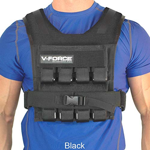 VForce 40 Lb Black Weighted Vest Made in USA Weight Loss and