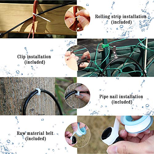 Outdoor Misting Cooling System 32.8FT(10M) Misting Line + 12 Brass Mist Nozzles + 2 Brass Adapters Outdoor Mister for Patio Garden Greenhouse Trampoline for waterpark