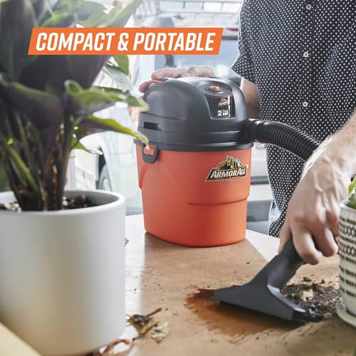 Armor All® AA155 1.5-Gallon 2 Peak HP Portable Wet/Dry Vacuum, Orange photo 11